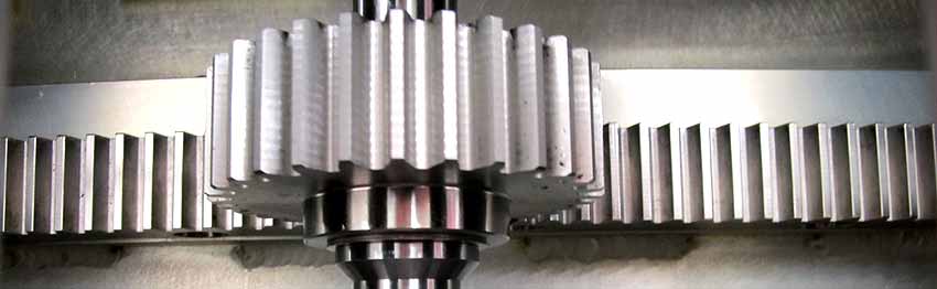 A geared rack and pinion gear