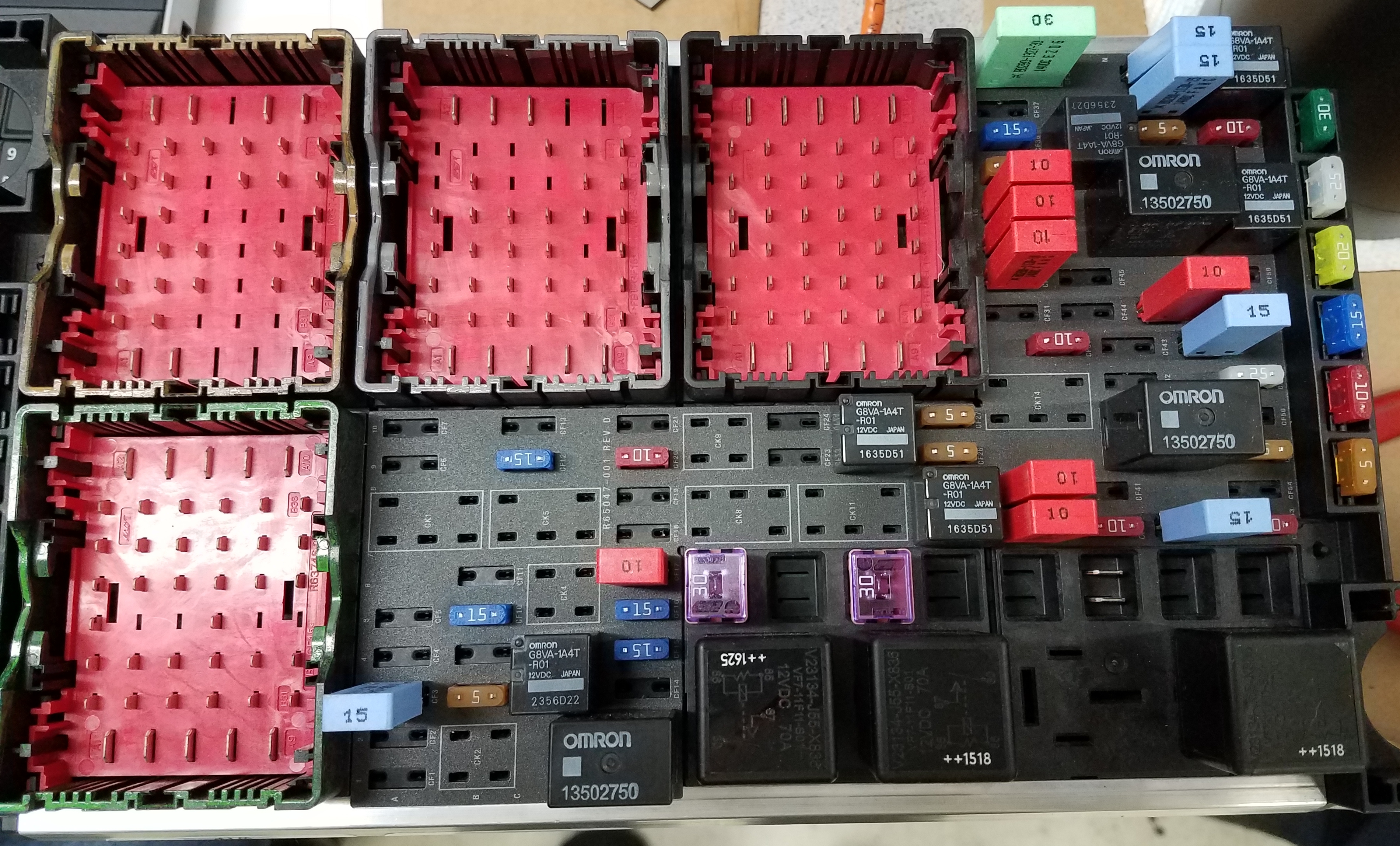 auto fuses in a black case