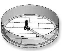 Robot sweeps tank perimeter